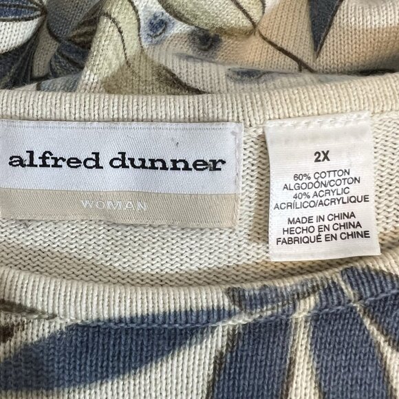 Alfred Dunner Women’s Vintage Knit Sweater Beaded Size 2X Floral Short Sleeves - Picture 3 of 8